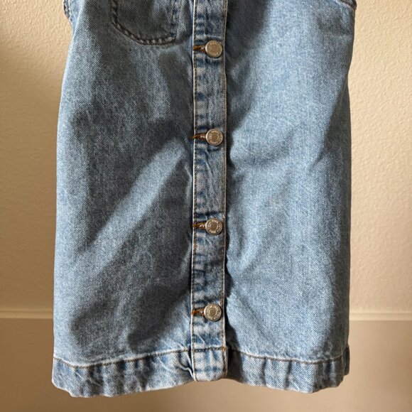 ZARA Girls Denim Overall Dress Light Wash Size 8 Pinafore Jumper Classic Button - Picture 6 of 15